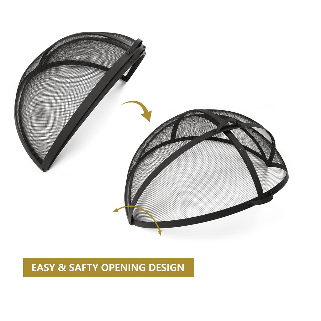 32" Round Fire Pit Spark Screen Cover with Door A7817