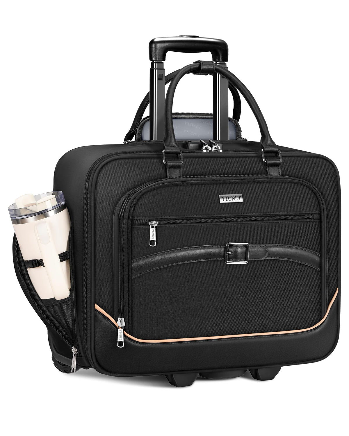 Black 17.3 In Rolling Laptop Bag with Wheels W60046