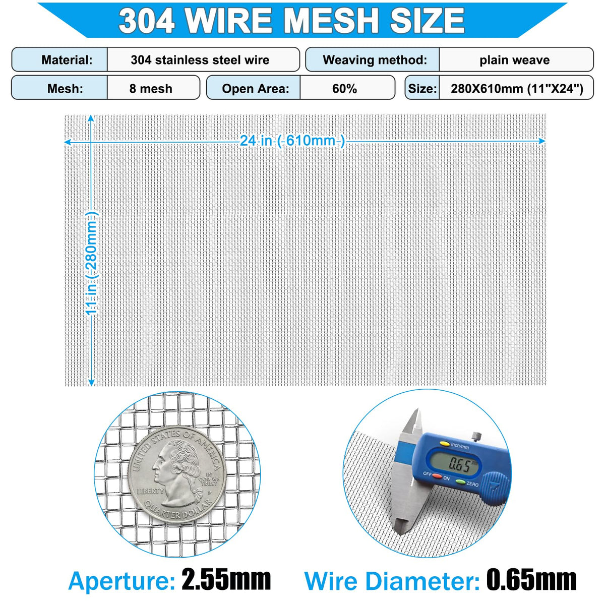 Stainless Steel 8 Mesh Wire Mesh K75017