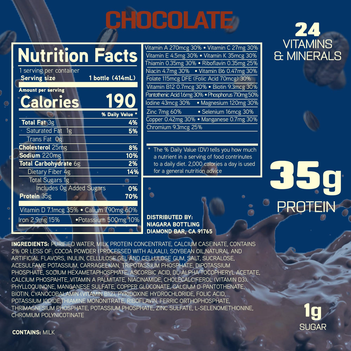 35g Protein Shake, 14 fl oz, 12 pack, Chocolate F331