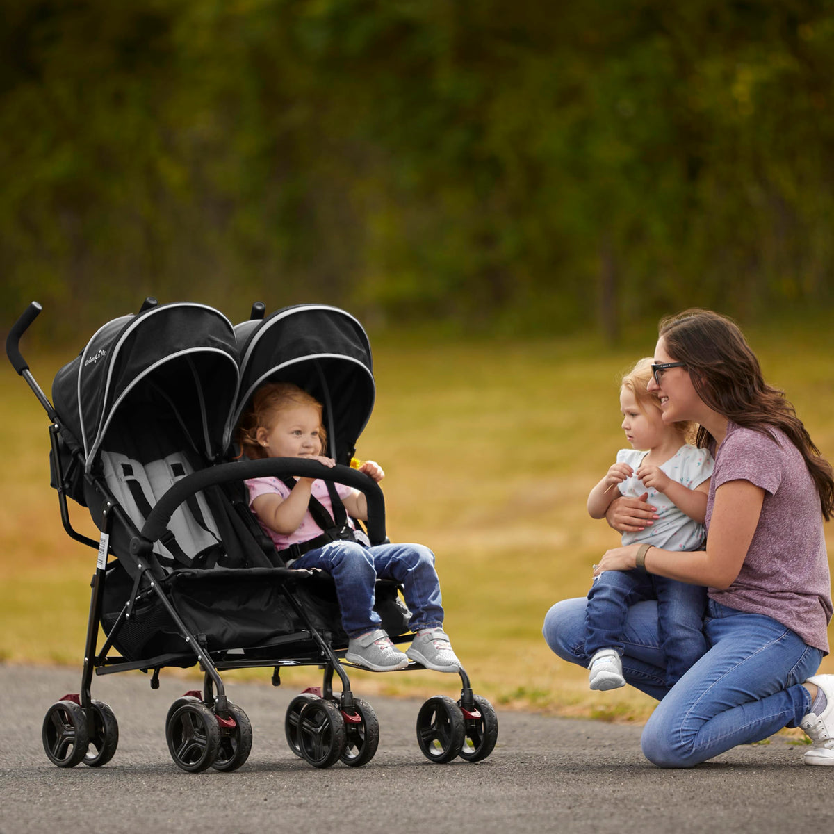 Black Twin Umbrella Toddler Stroller V989
