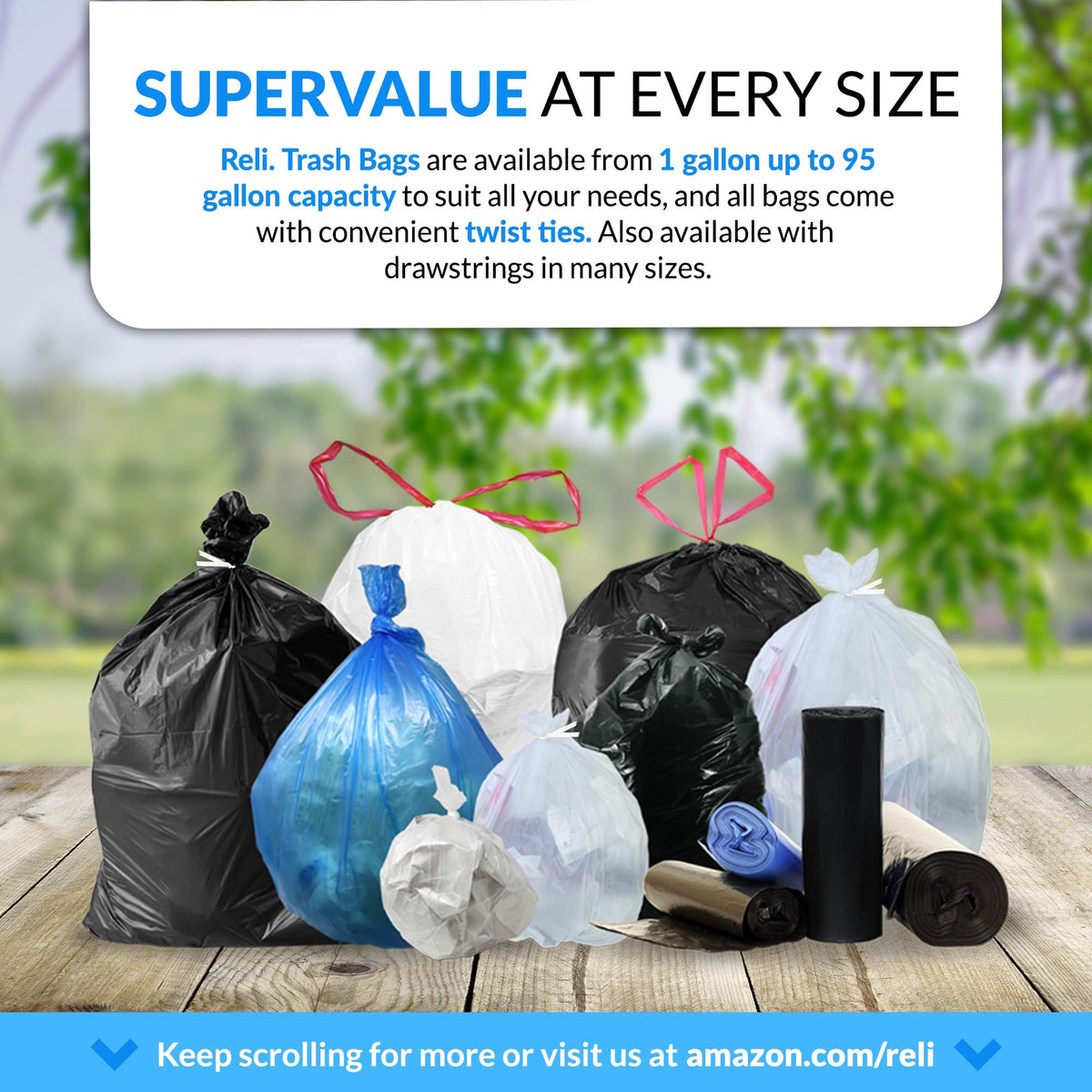 40 to 45 Gallon Heavy Duty Trash Bags J934658