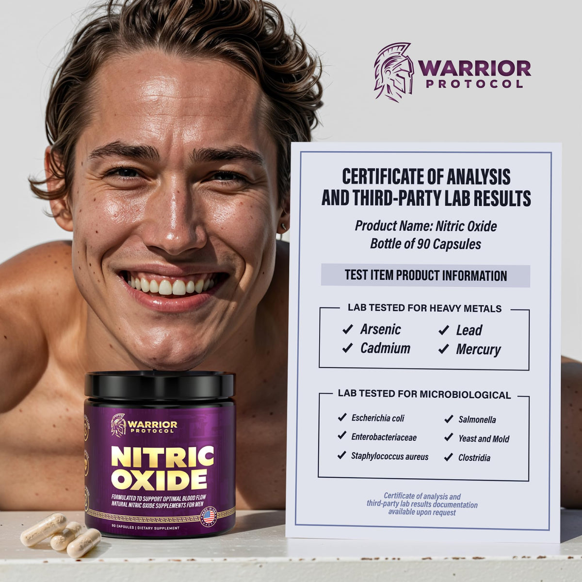 L-Arginine L-Citrulline Nitric Oxide Supplement 90 Capsules N84420