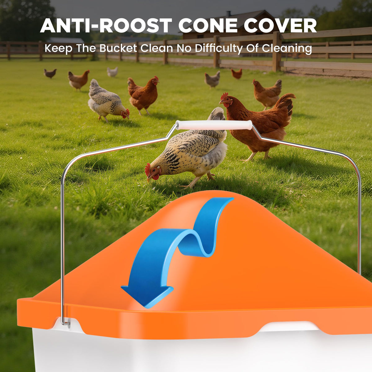 5 Gallons Chicken Waterer Bucket with Cups and Adjustable Legs K118