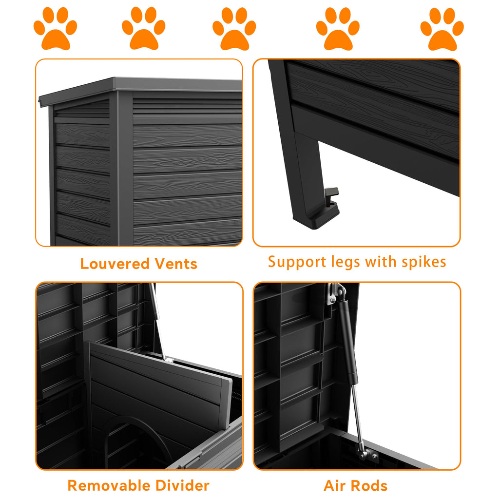 Outdoor Cat House, Black, Large F282