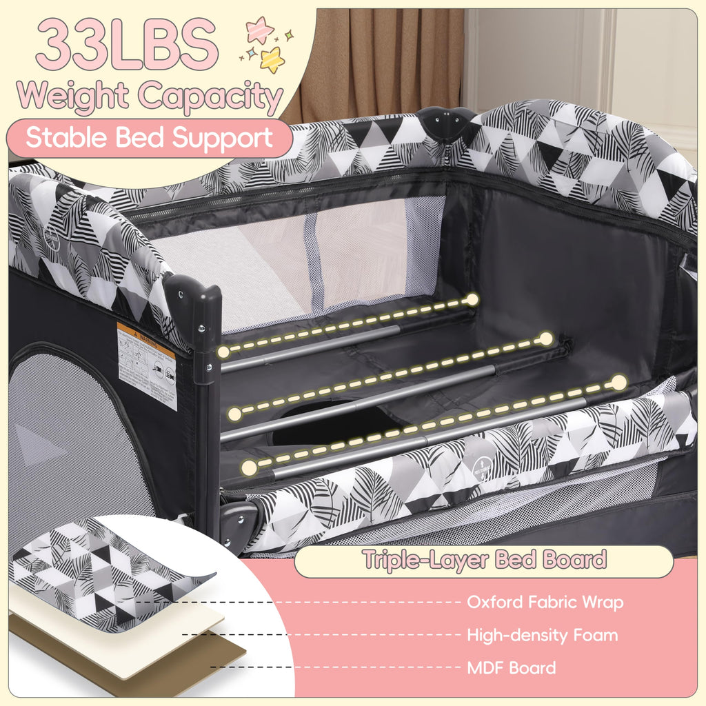 5-in-1 Baby Bassinet Bedside Sleeper with Changing Table E984891