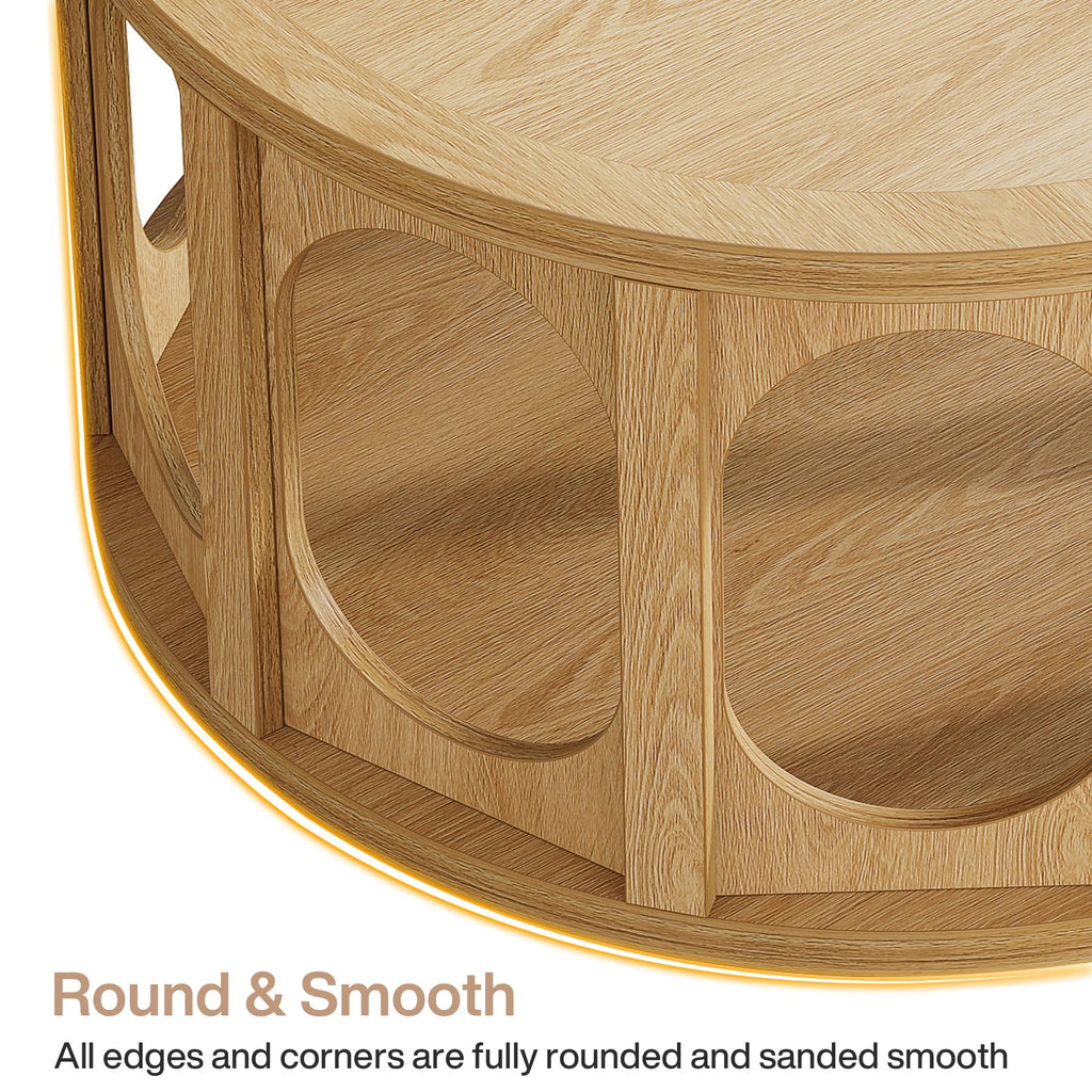 Round Coffee Table with Storage P1303