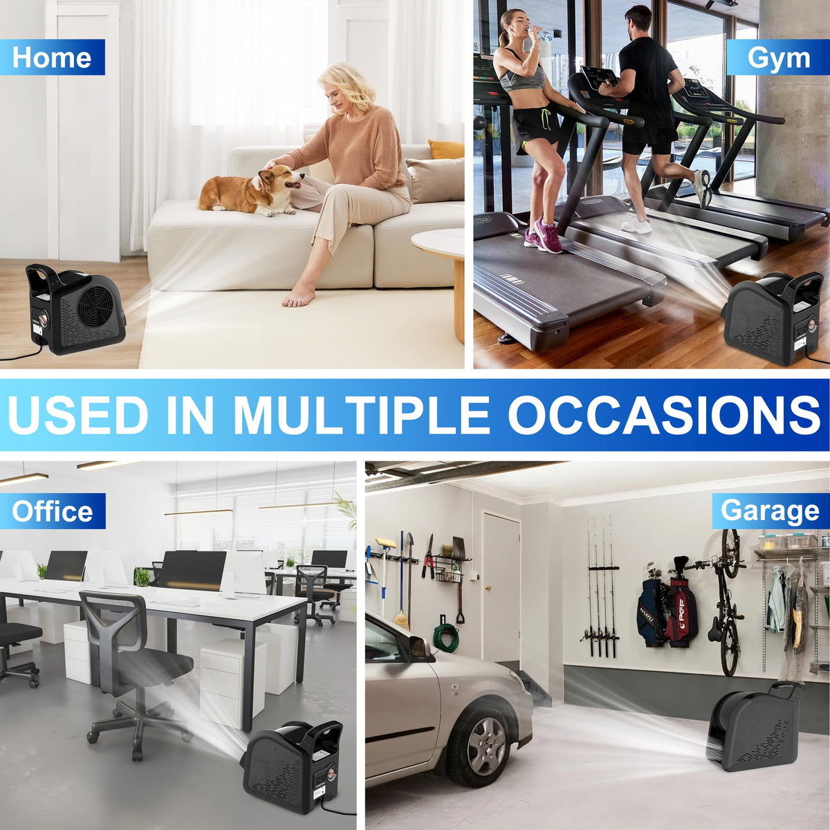 Portable High Velocity Floor Fan with 3 Speeds, Black K5944