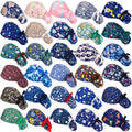 30 Pcs Scrub Caps with Buttons and Ribbon D1669
