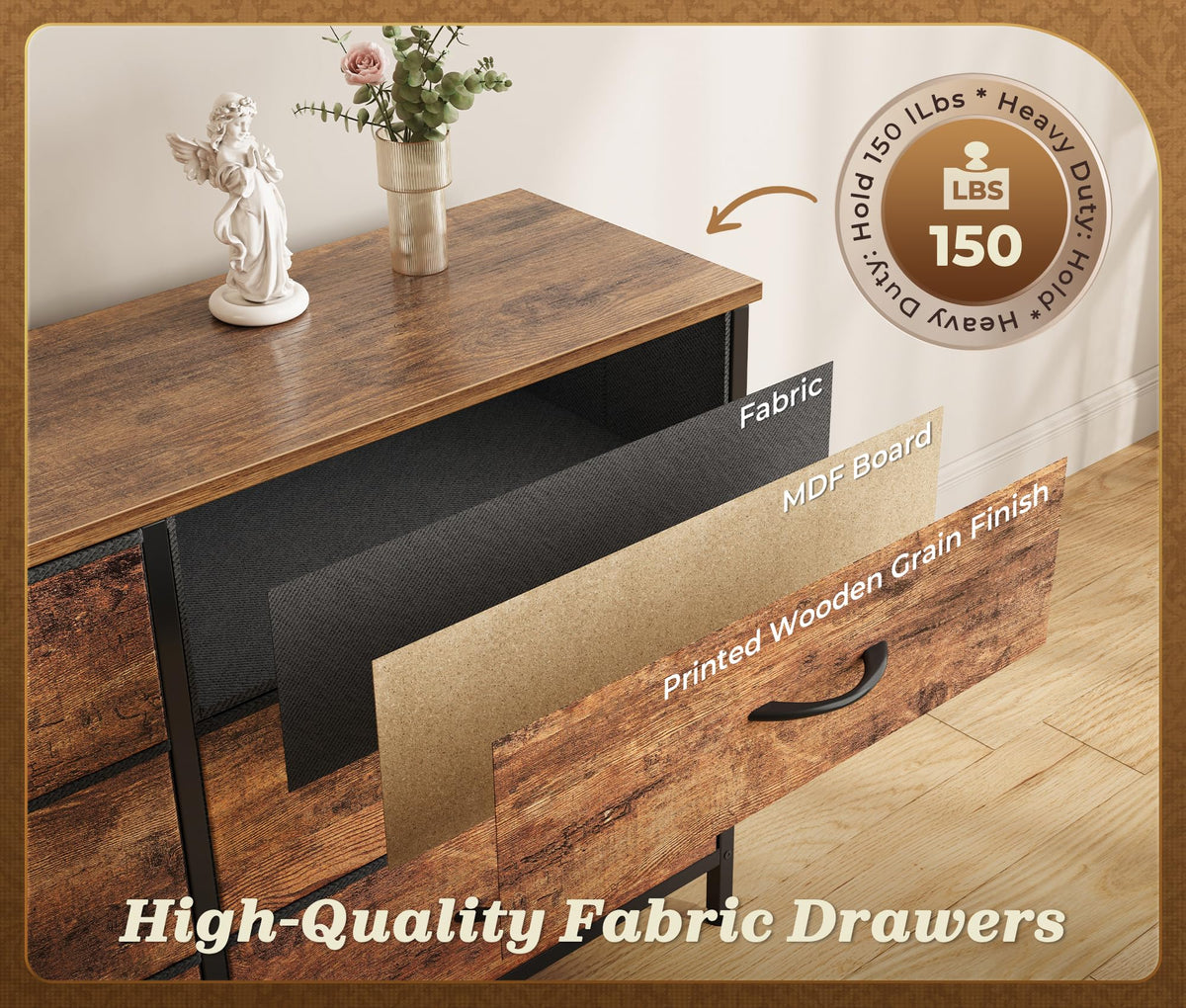 78.7 inch 15 Drawer Fabric Dresser N199