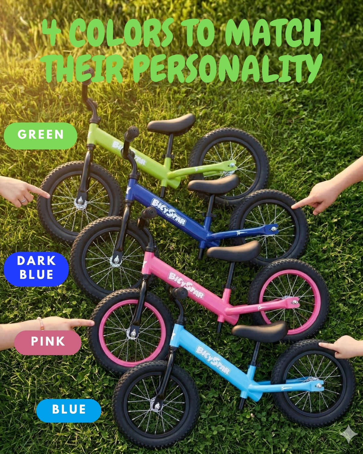 14 Inch Pink Balance Bike with Air Rubber Tires H6532